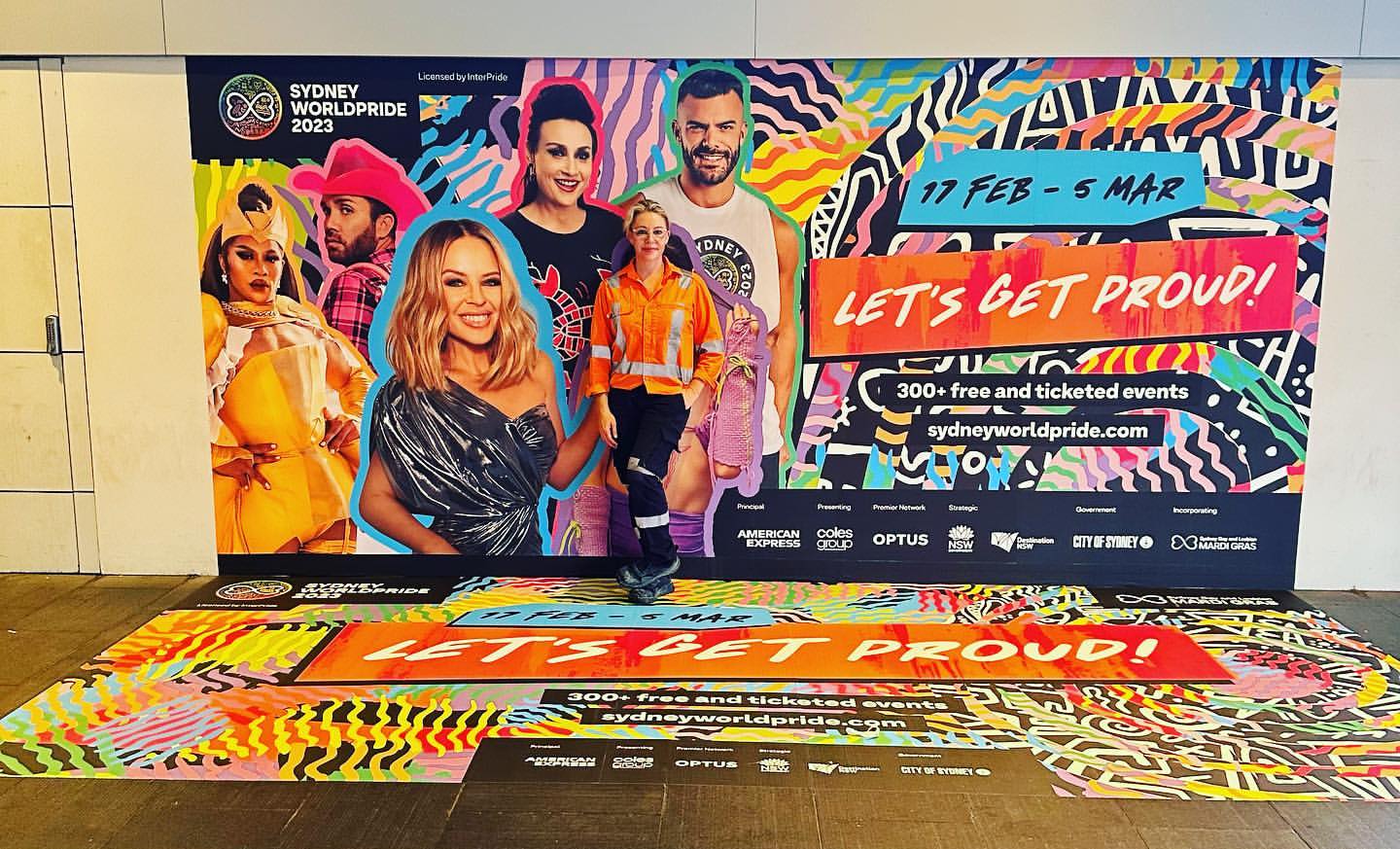 Sydney WorldPride 2023 wall and floor graphic install